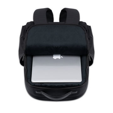 Mochila portátil à prova d'água preta de 16 polegadas para trabalho e negócios